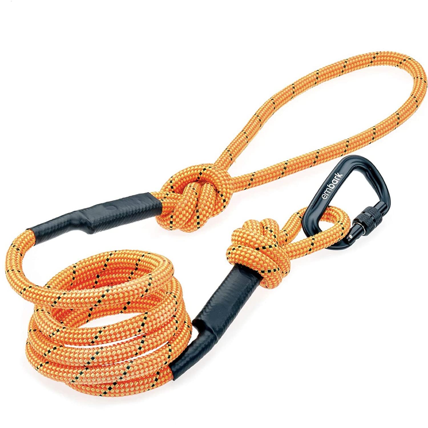 Embark Adventure Pro Lead with Mountain Climbing Rope and Carabiner. Unmatched Strength & Durability, 6ft, Colourful, and Sturdy Nylon Dog Leads for Small, Medium, Large Breed Dogs