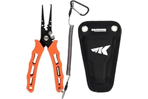 KastKing Cutthroat 7 inch Fishing Split Ring Pliers, 420 Stainless Steel Fishing Tools, Saltwater Resistant Fishing Gear, Tungsten Carbide Cutters