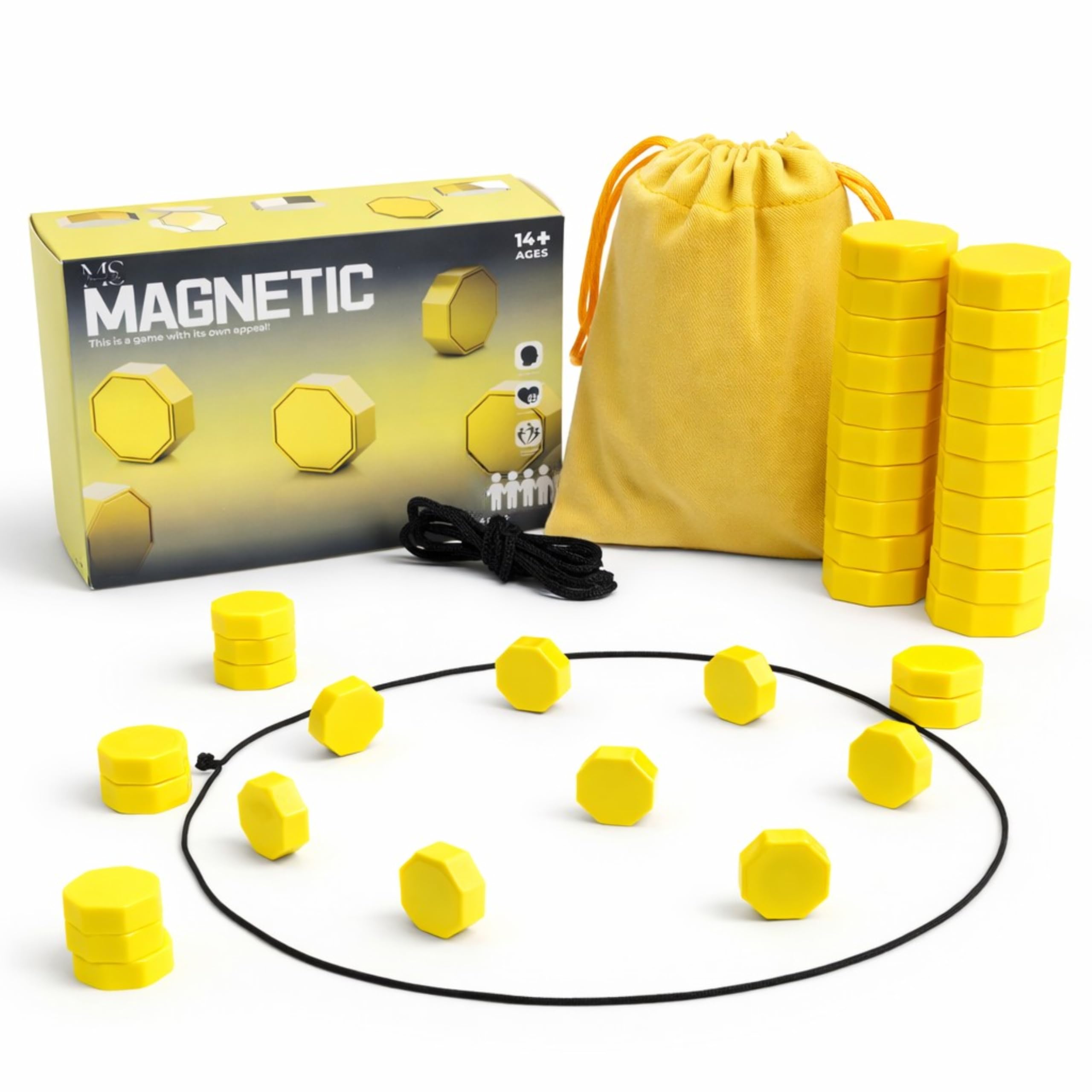 MUZAMMIL SHER Magnetic Chess Game - Magnetic Chess for Family Gatherings-Combining Chess with Magnetic Game for Strategic Play – Enhance Thinking in This Innovative Magnet-Based Game (Yellow Edition)