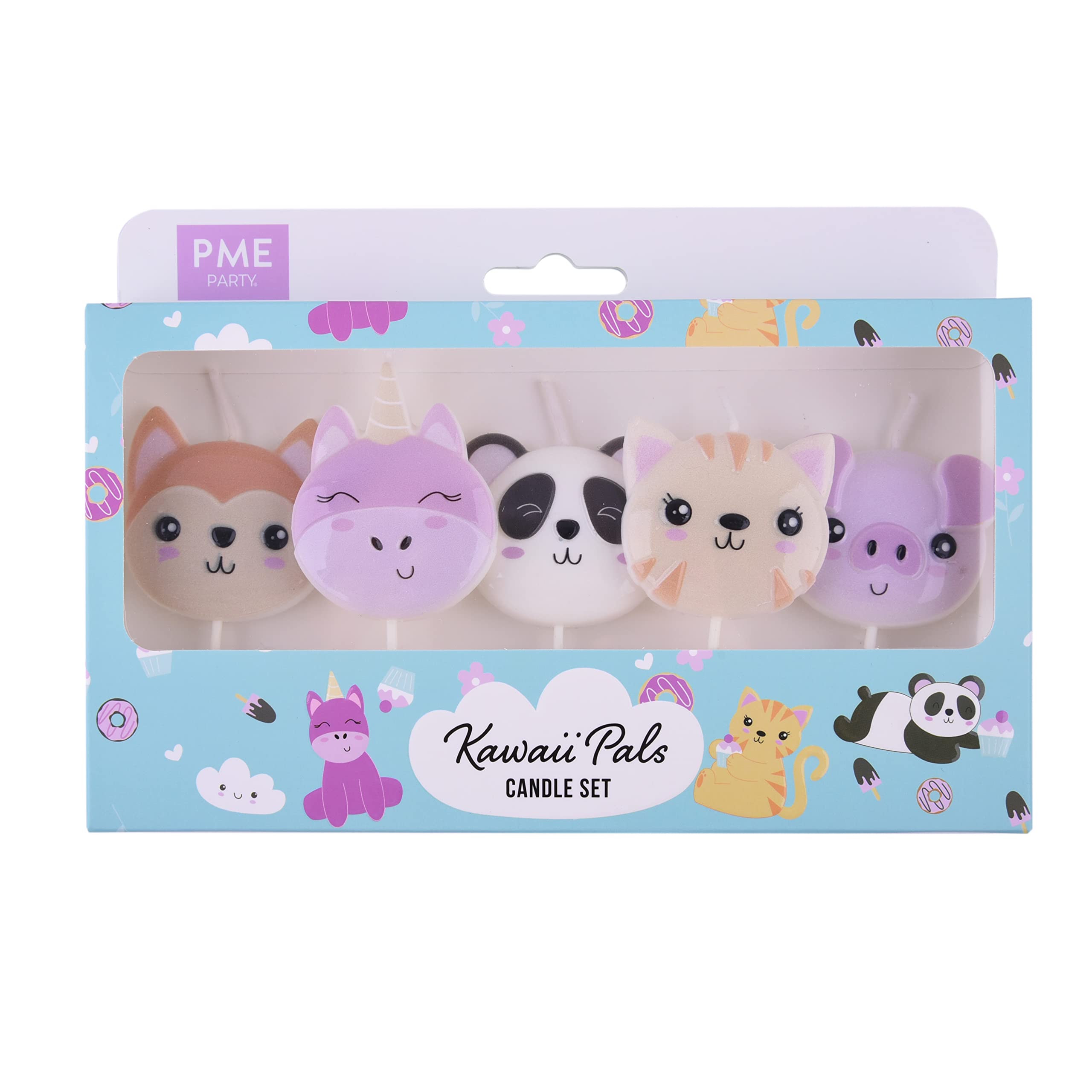 PME Kawaii Party Pick Candles, Pack of 5