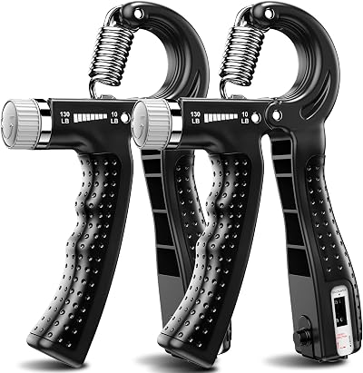 KDG Hand Grip Strengthener 2 Pack Adjustable 5-60 KG Forearm Exerciser Black