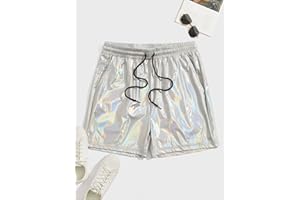 Men's Loose Fitting Holographic Drawstring Shorts