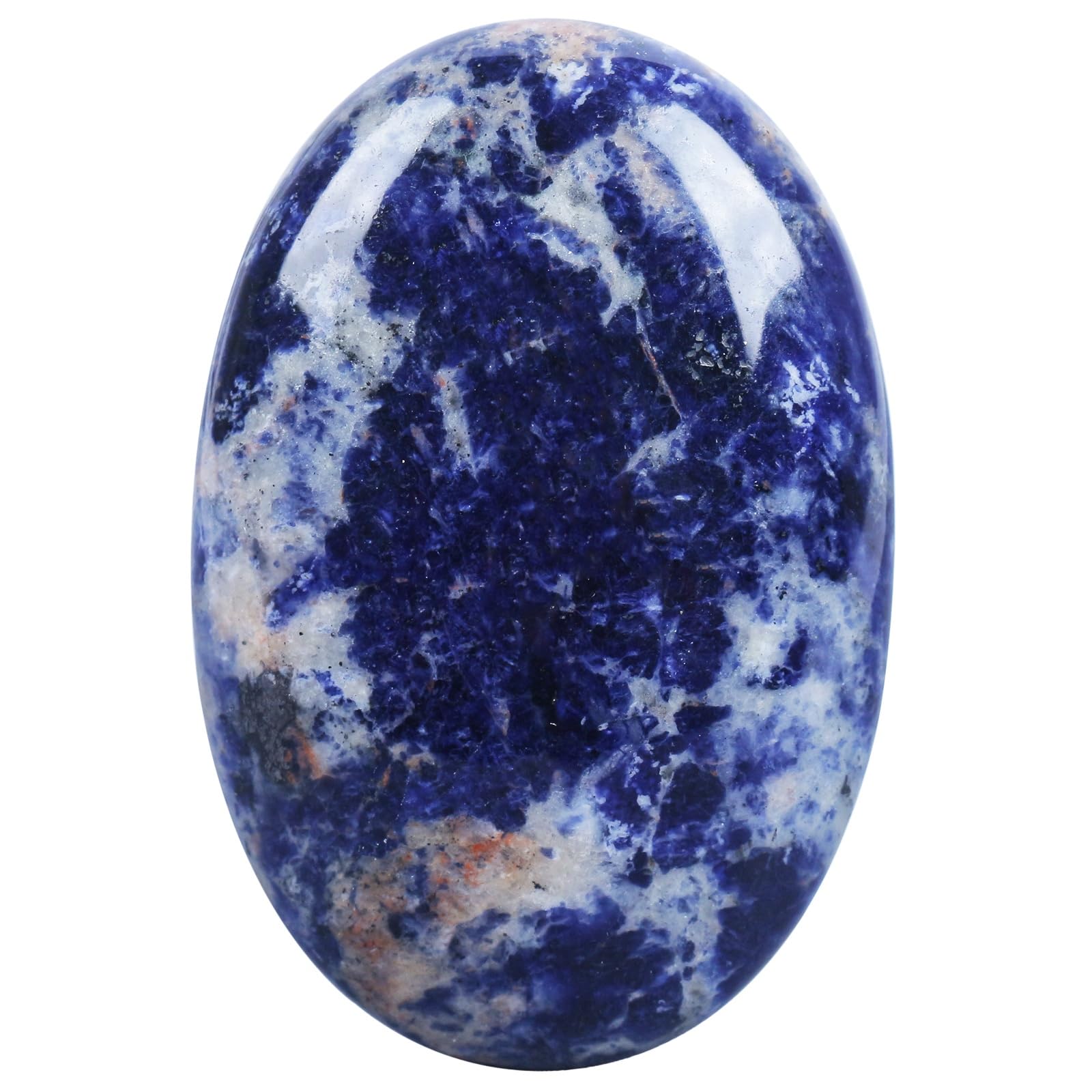Lovionus89 Sodalite Polished Stones, Synthesis Oval Palm Pocket Healing Crystal Massage Spa Energy Stone — image 1