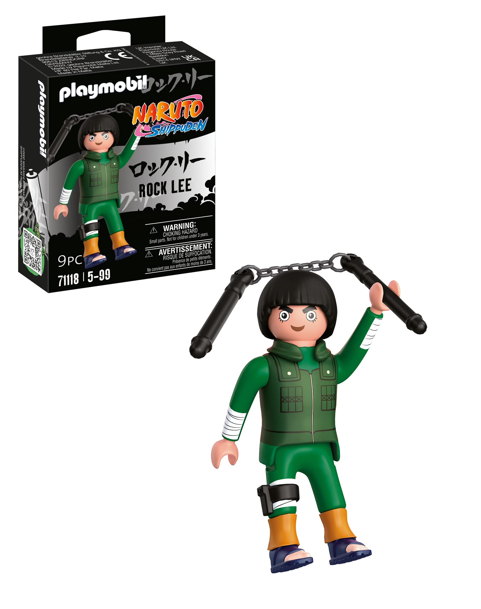 Playmobil 71118 Naruto: Rock Lee Figure Set, Naruto Shippuden Anime Collectors Figure, Playset Suitable for Children and fans 5+ years