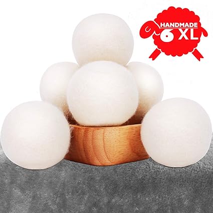 Amazon Com Compuclever Wool Dryer Balls Xl 6 Pack 2 96 Natural