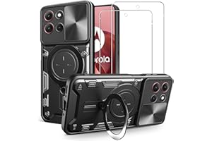 Case for Motorola Moto G86 + 2 Pack Screen Protector, ELECTRO-WEIDEWORLD Military Grade Shockproof Heavy Duty Phone Case, Sli