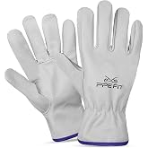PPE FIT 12 Pairs Heavy Duty Cowhide Leather Work Gloves &ndash; Durable Driver Gloves for Truck Driving, Construction