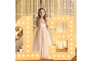 LOBOOM 3FT Light Up Numbers, White Marquee Numbers for 13th Birthday Party Decorations, Large Numbers for Girls Boys Birthday Decor, Anniversary Party Decorations Foam Board Arch Kit Number 13