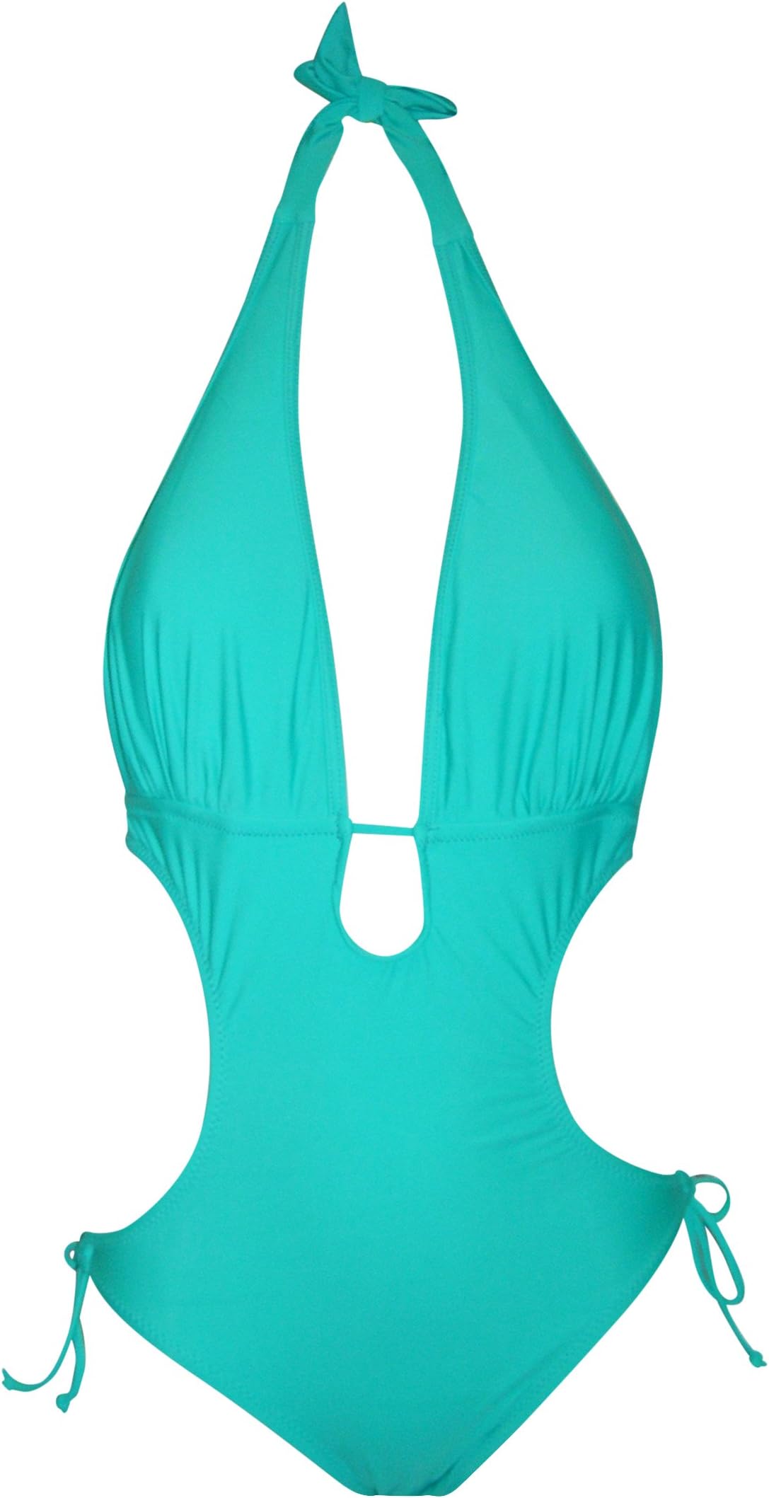 NWSCWomen's Halter One Piece Monokini Swimsuit Bikini (S (2/4), Aqua)