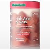 Haroutine Liposomal Hair, Skin & Nails Gummies, 2500 mcg Liposomal Biotin, 1200 mcg Vitamin A, 2 mg Vitamin E, Healthy Hair, Nail Strengthener, Skin Support - 30 Servings Raspberry Rose Flavor
