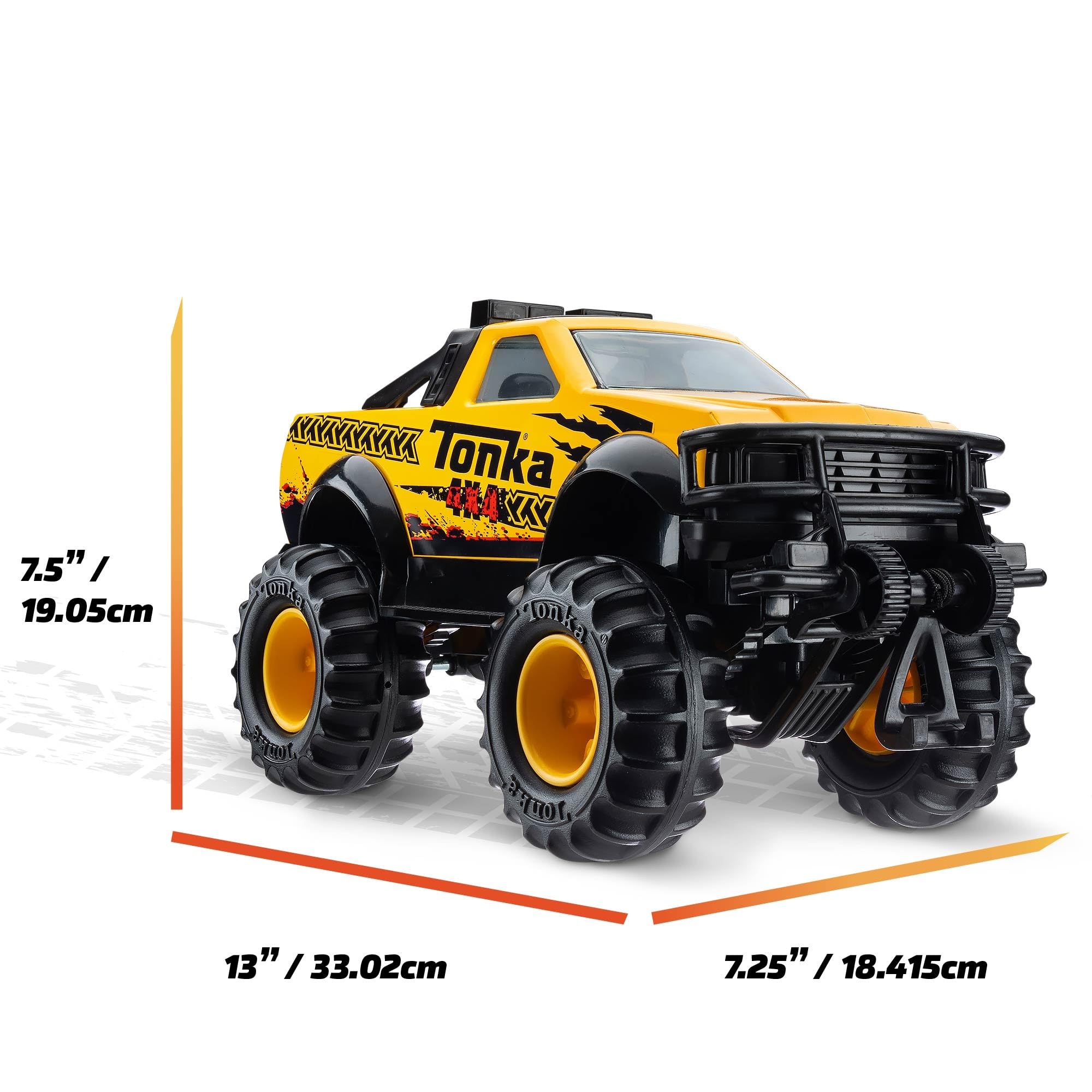 Tonka Steel Classics 4x4 Pickup Truck - Made with Steel & Sturdy Plastic, Yellow Toy Construction Truck, Boys and Girls, Kids, Toddlers, Ages 3+