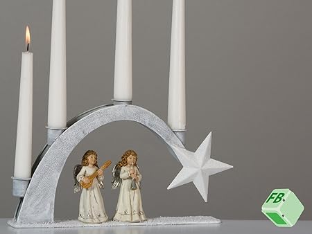 Noël Bougeoir étoile Filante Avec Musizierenden De Décoration Ange 4 Bougeoir Fabriqué En Résine Métal Et Pierre Pour 4 Bougies Budget Bougie Arc