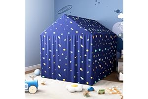 ZRVTM Kid Bed Canopy - Play Tent Bed Canopy Castle Dreamy Playhouse Mosquito Net for Boys Reading Nook Canopies Breathable Canopy Bed Curtains for Kids(Full,Pattern)