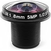 Fisheye Wide Angle Lens for Camera - Tensso 1.8mm M12 Fish Eye View Lense | IR 5MP 1/25'', for Ring Cameras Replacement Parts, for CCD, for Surveillance, Security, CCTV and Doorbell Cam