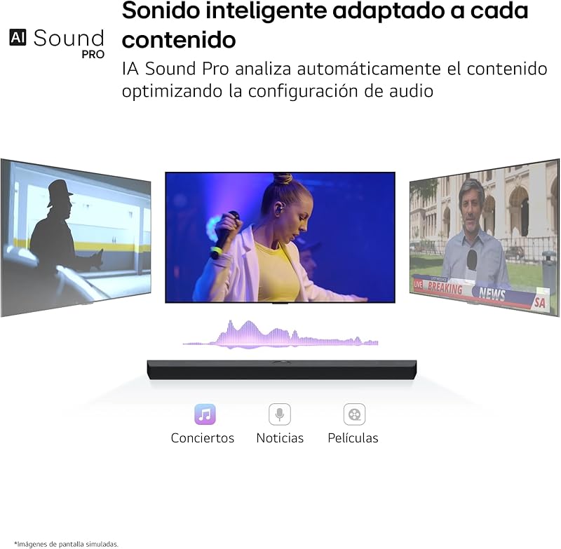 DS60TR - Barra de Sonido, Bluetooth, 440W, Negro