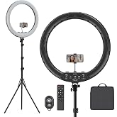 Hagibis 21 inch Ring Light with Stand Outer 55W 5600k Dimmable LED Light, Tripod Stand,and Phone Holder，Remote Controller,Carrying Bag ，CRI 97+ 2540lux, for Streaming Home Office Zoom Call Lighting