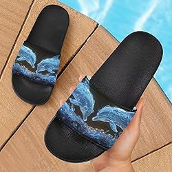 Howilath Abstract Dolphin Pattern Sandals for Women
