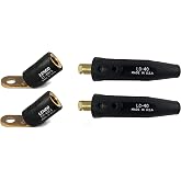 Combo: 2 Each Lenco 08030 CT-40FA Terminal Lug &amp; 2 Each LC-40 Cable Connector 05053 for Cable Sizes 1/0-2/0