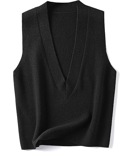 Blostirno Women's Sweater Vest V Neck Knit Pullover Vests Trendy