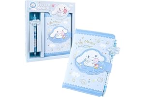 Notebooks3 Cartoon Notebook and Pen Set, Cute Stationery Set for Kids Teens, Stationery Gifts for Girls, Purple Notebook Diar