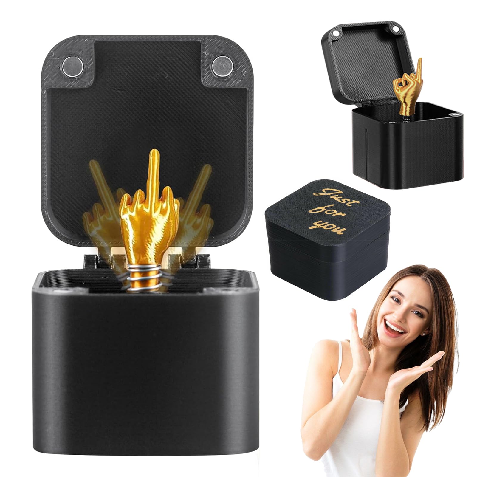 Pynzeka 1 Piece Surprise Gift Box Middle Finger Funny Gift Popup Surprise for Adults for Office Decor