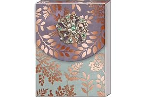 Punch Studio Brooch Mini Note Pad with Pattern Copper Leaves (43833)