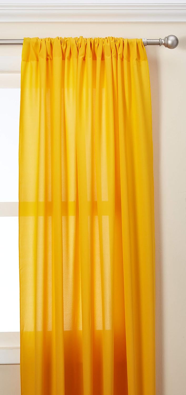LA Linen Poplin Backdrop Drape, Polyester, Dark Yellow, 96 x 58-inch, Pack of 2, 243.84 x 147.32 x 0.04 cm