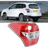 Silscvtt Rear Brake Tail Light Replacement for Subaru Forester 2014-2016 | Replacement for 84912SG051 SU2818105, Driver Side, Tail Lamp Assembly, Left, Red Lens, Chrome Housing