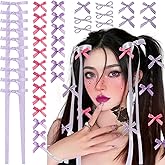 40Pcs Y2K Hair Clips Set Colorful Bow Hair Clips 4 Shaped Metal Snap Hair Accessories Satin Mini Hair Bow Clips for Women Girls(Purple)