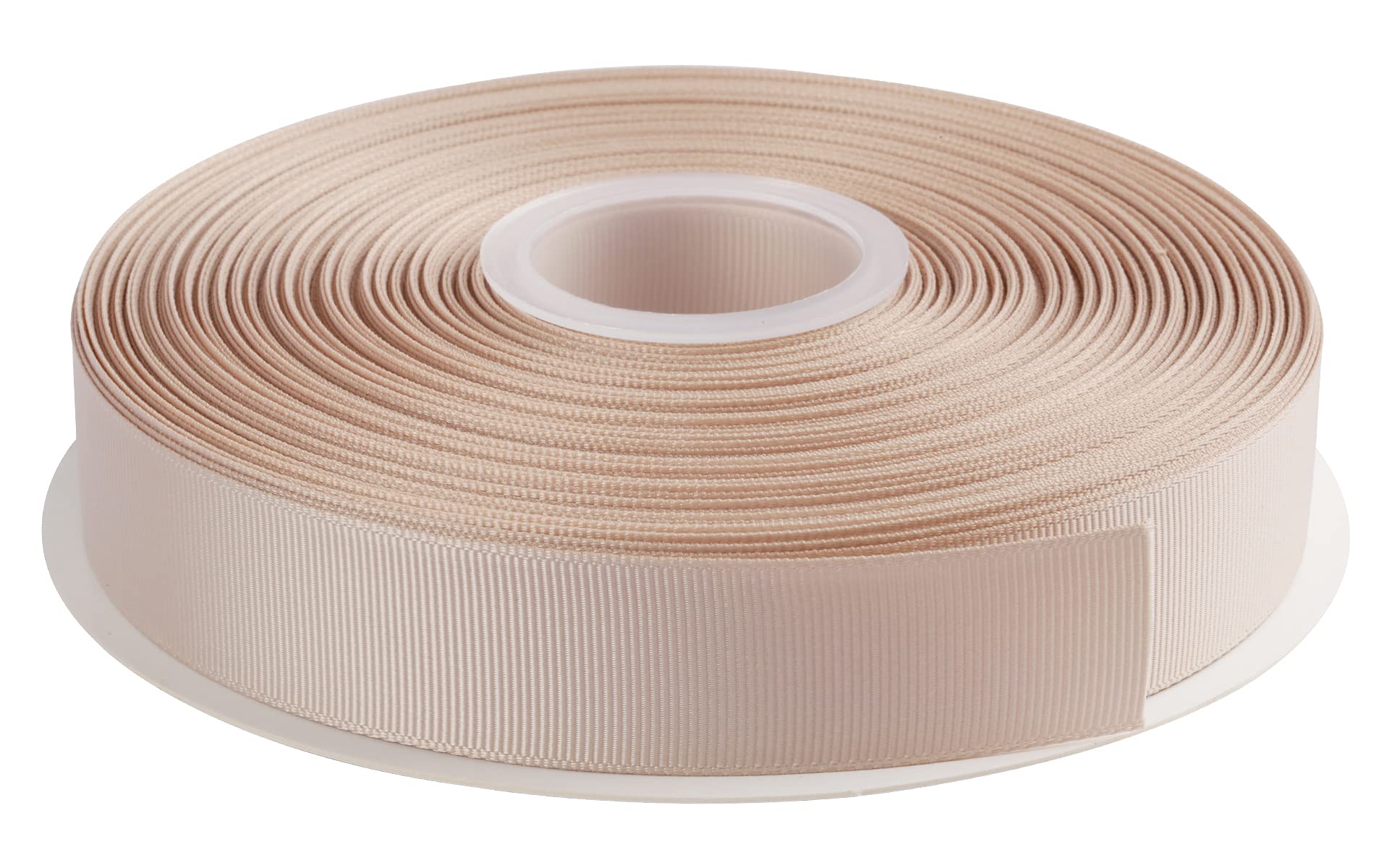 AVANAVA 25mm Wide Grosgrain Ribbon - 45 Meters, Ideal for Gift Wrapping, Hair Bows, Home Decor, Flower Arrangement (835-Tan)