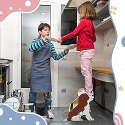 DoubleFill Wooden Step Stool for Kids Toddler Step