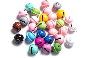 Christmas Crafts Bells Jingle Bells,iKammo 22mm Big Bells DIY Bells for DIY Bracelet Anklets Necklace Knitting/Jewelry Making(Colorful,30pcs)