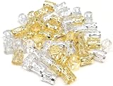ALLY-MAGIC 50PCS Hair Beads Braids Jewelry Rings Metal Cuffs 25 Silver 25 Gold view 2