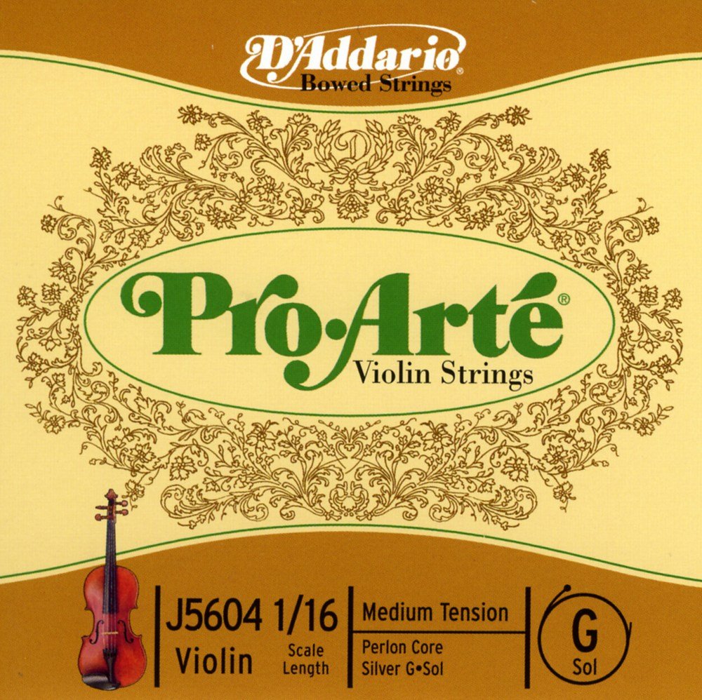 D'Addario Pro-Arte Violin Single G String, 1/16 Scale, Medium Tension