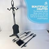 Thorness 5 Piece Black Metal Loop Handle Fireplace Companion Set 60cm view 5