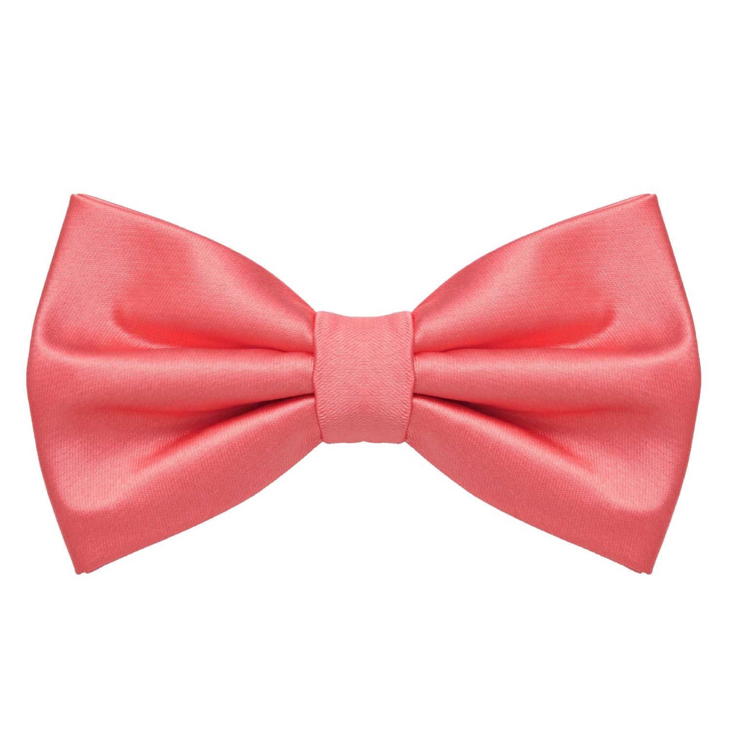 MASADA bow tie salmon - men's accessory in silk-look, continuously adjustable, handmade with hook closure - 12 x 6 cm