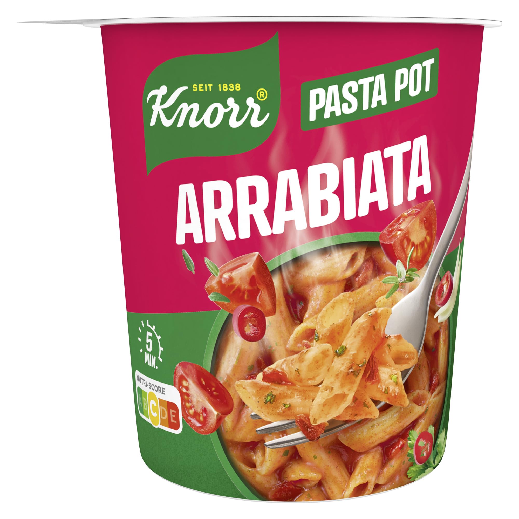 Knorr Arrabiata Pasta Pot, leckere Instant Nudeln 66 g