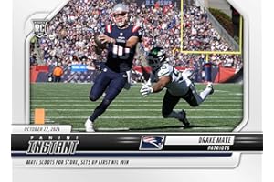 HOFSM.COM HALL OF FAME SPORTS MEMORABILIA 2024 Panini Instant Drake Maye #105 New England Patriots Rookie RC Football Card