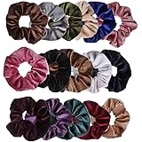 Ondder Velvet Scrunchies Hair Bobble Elastics Hair Scrunchy Hair Bands Headbands Women Scrunchies Bobbles Hair Ties, 16 Colors