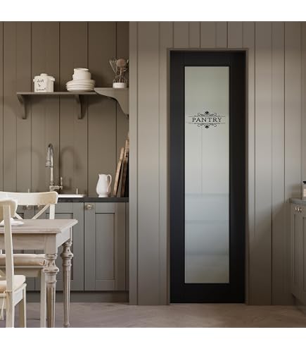 Slim Black Interior Door With Matt Tempered Glass – 102.5x201.5 Cm Aluminium Frame Door For Home & Office-357109
