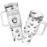 34HD Witches Brew Coffee Tumbler 40oz with Handle and Straw, Engraved Salem Witch Insulated Travel Coffee Mug - Gift for Festive Fans - Birthday Present to Him Her