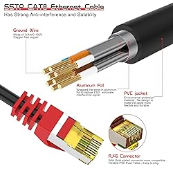 Boahcken Cat 8 ethernet Cable 10 ft,Heavy Duty High