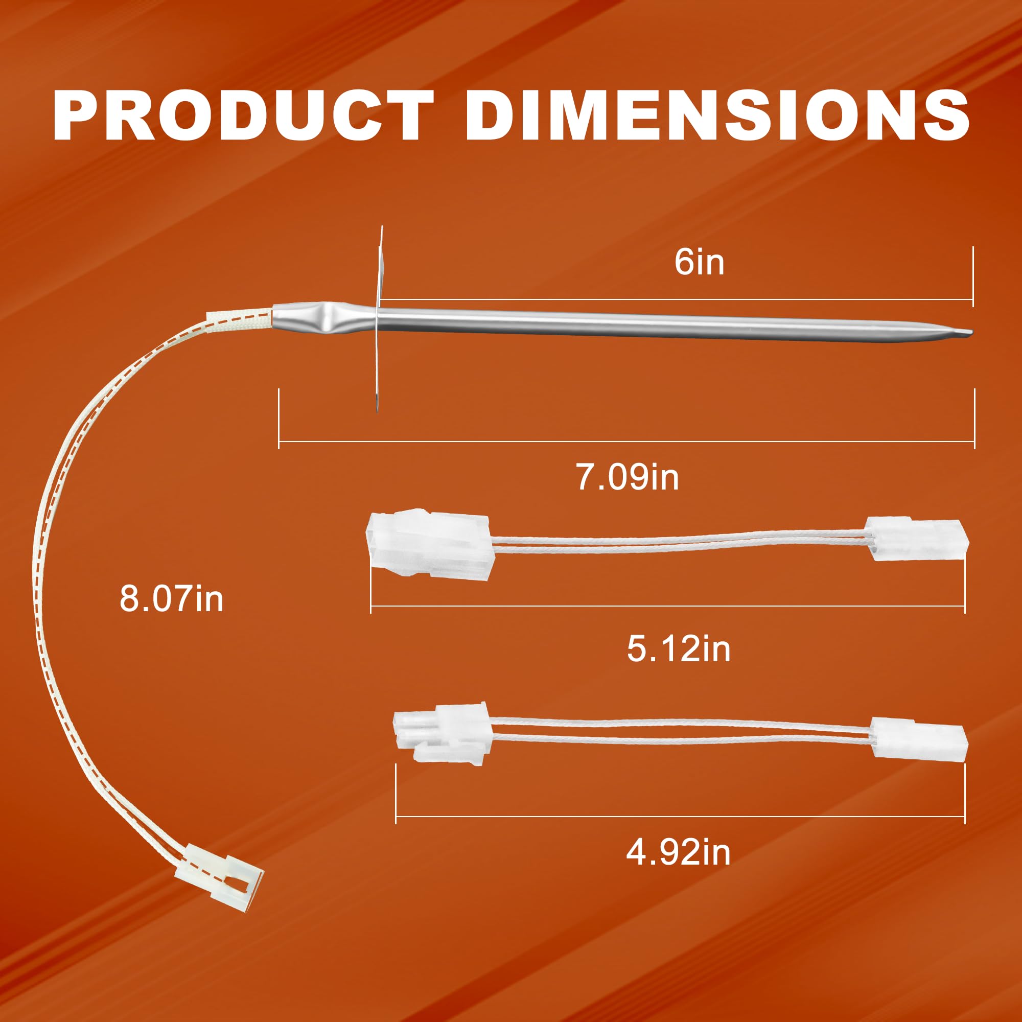 12001656 WB21X5301 Oven Temperature Sensor for May-tag Whirl-Pool Ken-More Jenn-Air Kitch.enAid -Replace 04000052 04100258 12001357 12001554 12001656VP 12500029(2 Pack) by TOMOON