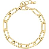 Sylph 18K Gold Plated Gold Paperclip Bracelet Gold Chain Bracelet for Women Dainty Link Bracelet Gift for Her