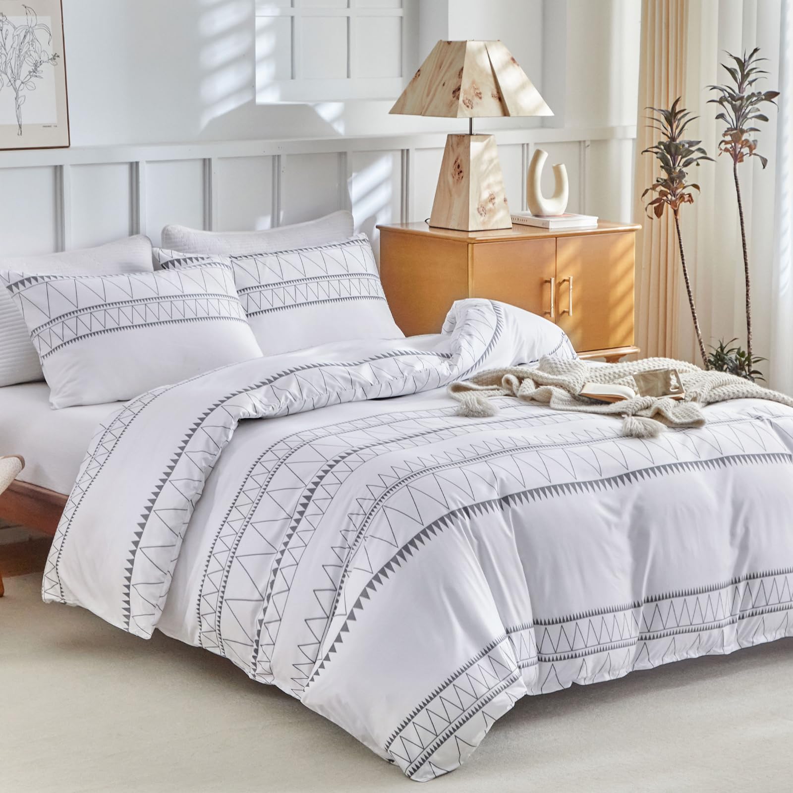 Lekesky King Size Duvet Cover Sets - Soft Microfibre Bedding Sets King Size, Bedding Set With Zipper Closure (1 Comforter Cover 230x220cm+2 Pillow Cases)