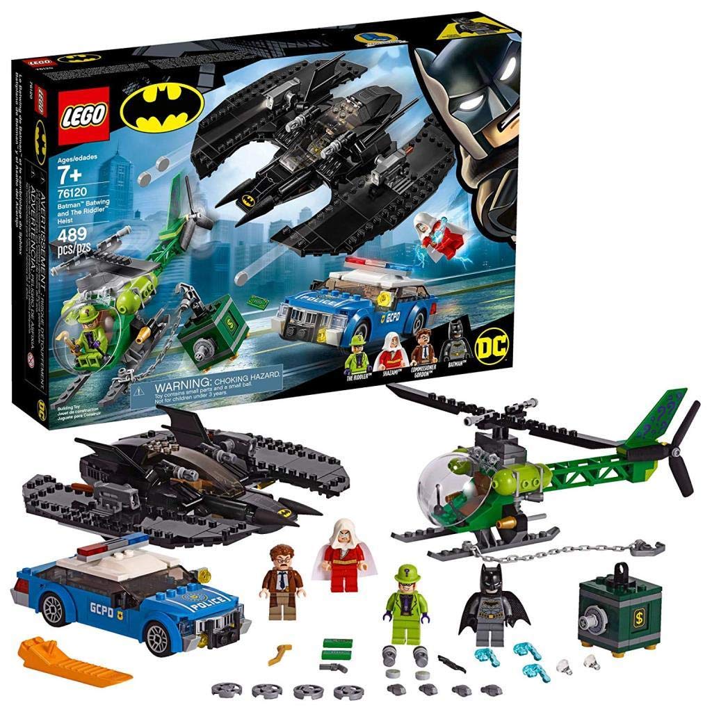 LEGO 76120 DC Batman Batman, Batwing and The Riddler Heist, Super Heroes Toys with Batplane, Police Car and Helicopter