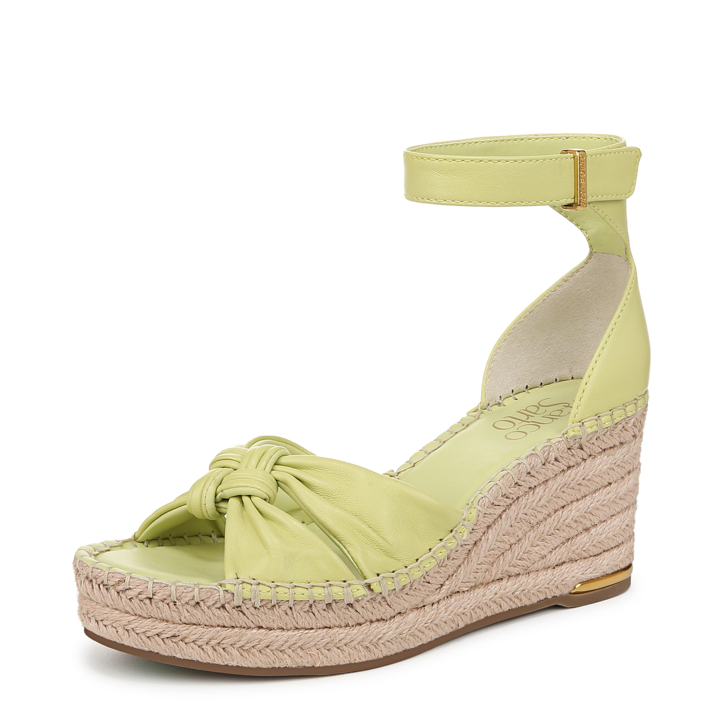 Franco Sarto Womens Clementine Espadrille Wedge Sandal Algae Green Leather 7.5 M