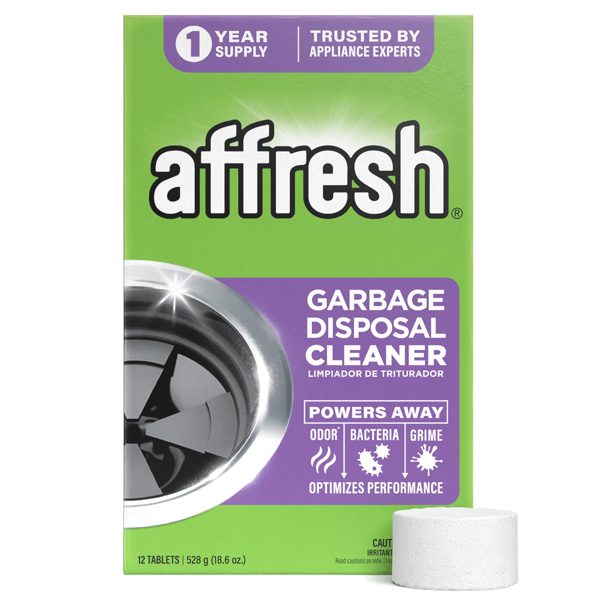 Photo 1 of **MISSING PARTS**
Affresh Garbage Disposal Cleaner, Helps Power Away Odor Causing Bacteria, Debris & Grime in Grind Chamber, Impeller & Drain Pipe, 12 Tablets, 1 Year Supply