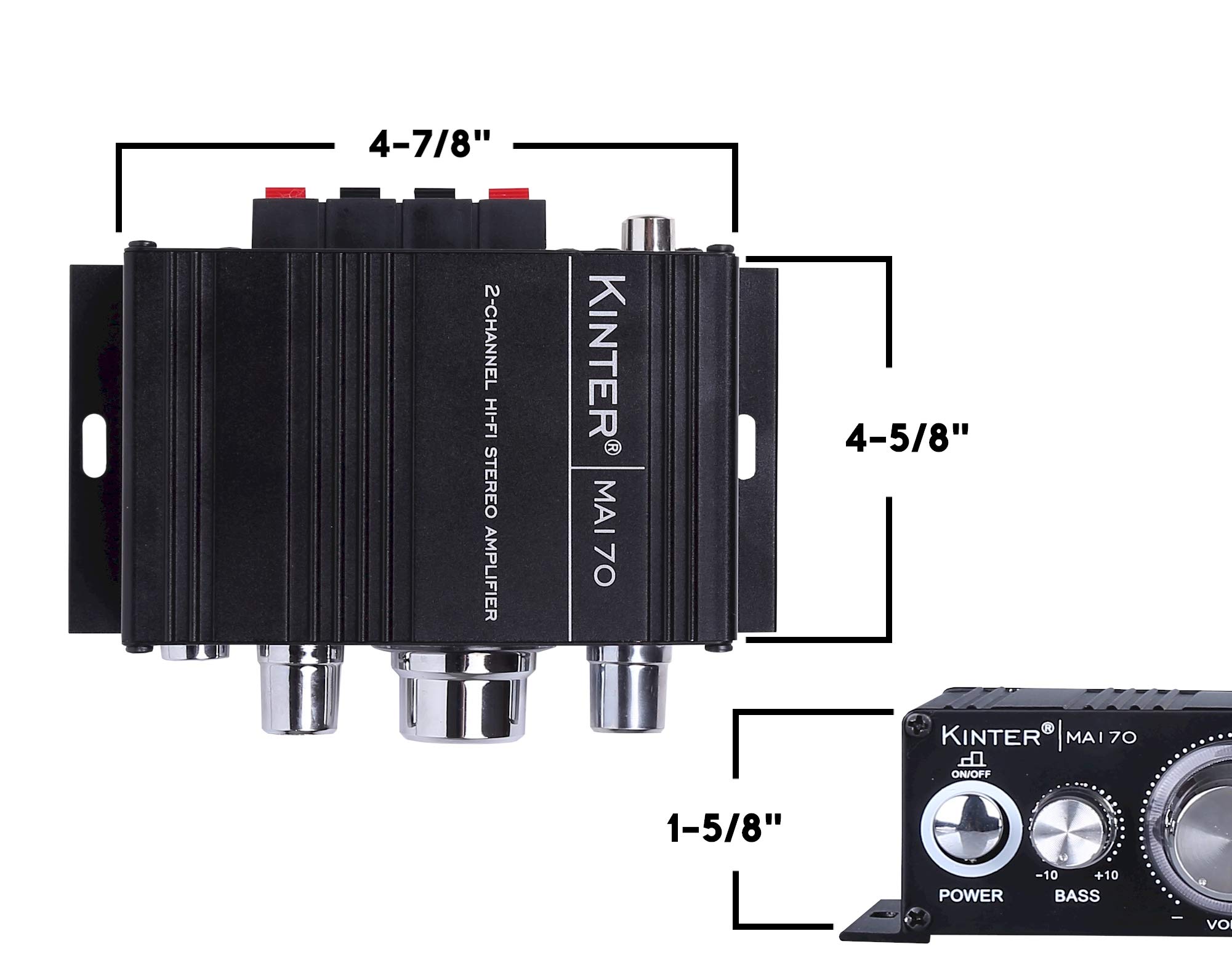 Kinter MA170 12V 2 Channel Mini Digital Audio Power Amplifier for Car