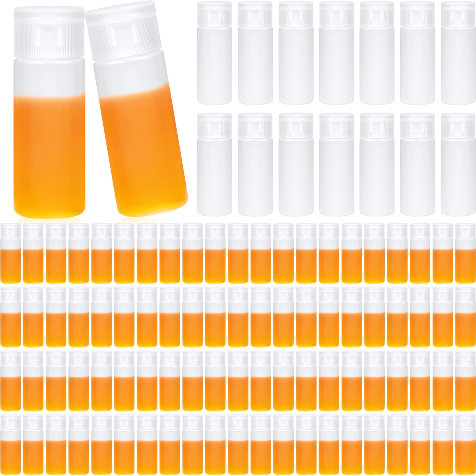 Photo 1 of 100 Pcs 12ml 0.4oz mini Plastic Sample Bottle Flip Cap Empty Travel Bottles Small Squeeze Sample Containers Leakproof Refillable for Makeup Cosmetic Toiletry Foundation